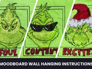 Machine Embroidery Grinch Mood Board Project