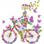 Floral Girl on Floral Bicycle