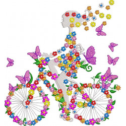 Floral Girl on Floral Bicycle