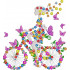 Floral Girl on Floral Bicycle