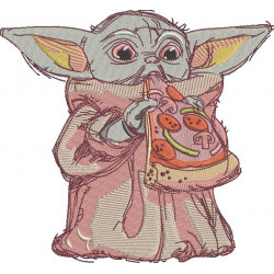 Galactic Baby With Pizza