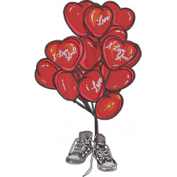 Red Love Balloons With Shoes