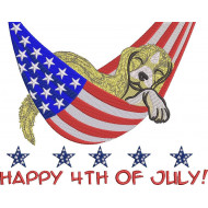 Dog In Patriotic Hammock