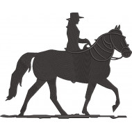 Cowgirl On Horse Silhouette