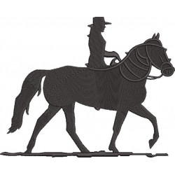 Cowgirl On Horse Silhouette