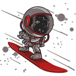 Astronaut Snowboarding