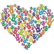 Hand Print Love Heart