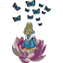 Girl Watching Butterflies