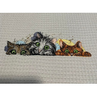 Three Cats on the Wall