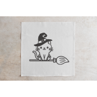 Halloween Cat With Broom