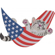 Cat In Patriotic Hammock