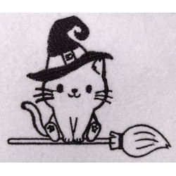 Halloween Cat With Broom