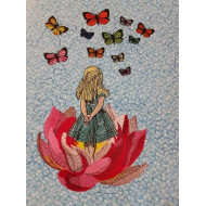 Girl Watching Butterflies