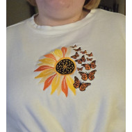Sunflower And Butterfly