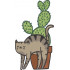 Cat With Cactus Plant