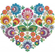 Polish Folk Heart Cross Stitch Pattern