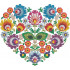 Polish Folk Heart Cross Stitch Pattern