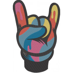 Colourful Horn Hand Sign