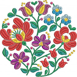 Round Floral Folk Pattern