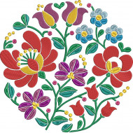 Round Floral Folk Pattern