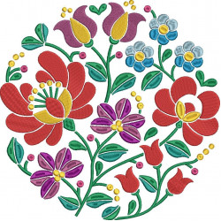 Round Floral Folk Pattern