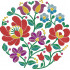 Round Floral Folk Pattern