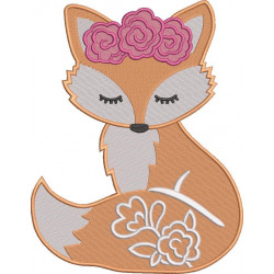 Boho Fox With Flowers