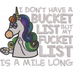 Bucket List Funny Unicorn Quote
