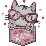 Pocket Cat With Glasses