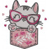 Pocket Cat With Glasses