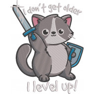 I Level Up Funny Cat Quote 