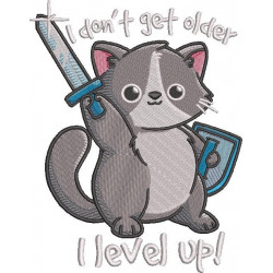 I Level Up Funny Cat Quote 
