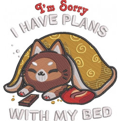 I Have Plans With My Bed Funny Cat Quote 