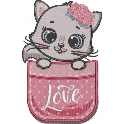 Cute Cat In Pocket