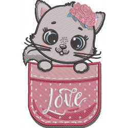 Cute Cat In Pocket