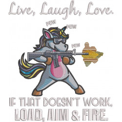 Live Laugh Love Unicorn Quote