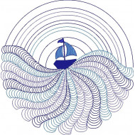 Sailing Ship Blue Work