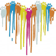 Colorful Paw Heart