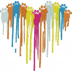 Colorful Paw Heart