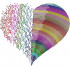 Colorful Heart Redwork
