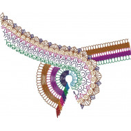 Colorful Redwork Art