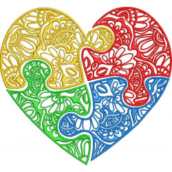 Colorful Puzzle Heart