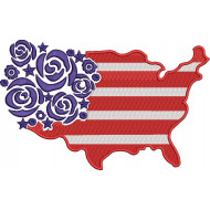 Floral USA Flag