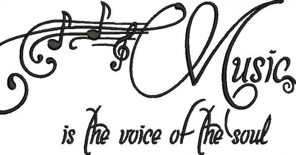 Music Voice Of Soul Quote - Machine Embroidery Design