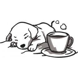 Sleeping Dog Embroidery Design