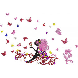 Floral Fairy and Butterflies