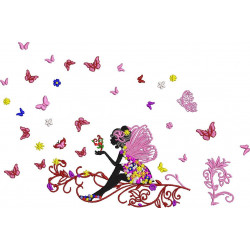 Floral Fairy and Butterflies