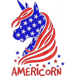 USA Unicorn Embroidery