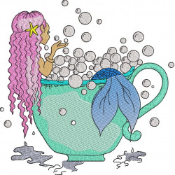 Mermaid Taking Bubble Bath