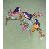 Bluebirds and Flowers